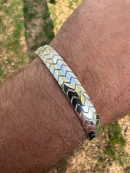 HarlemBling Custom Monaco Snake Bracelet Real 925 Sterling Silver Sleek 10mm Men Ladies 6-8"