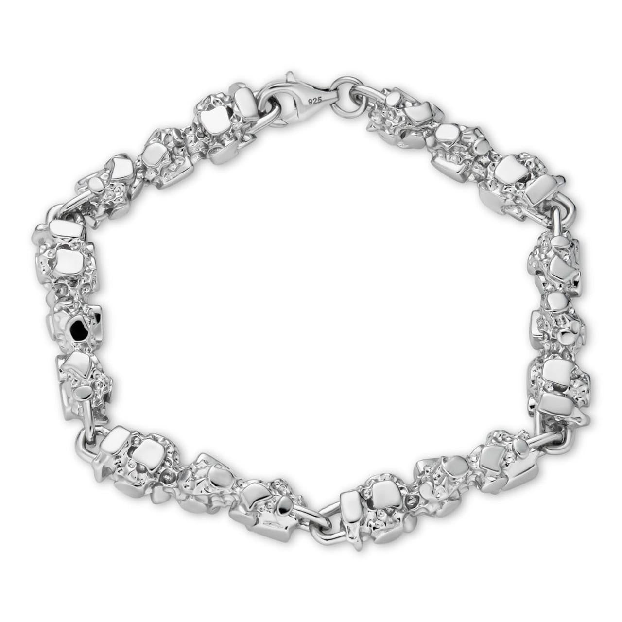 HarlemBling Custom Nugget Chain Bracelet - 14k Gold Vermeil 925 Sterling Silver - 7"-8.5" - 8mm