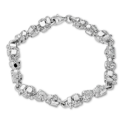 HarlemBling Custom Nugget Chain Bracelet - 14k Gold Vermeil 925 Sterling Silver - 7"-8.5" - 8mm