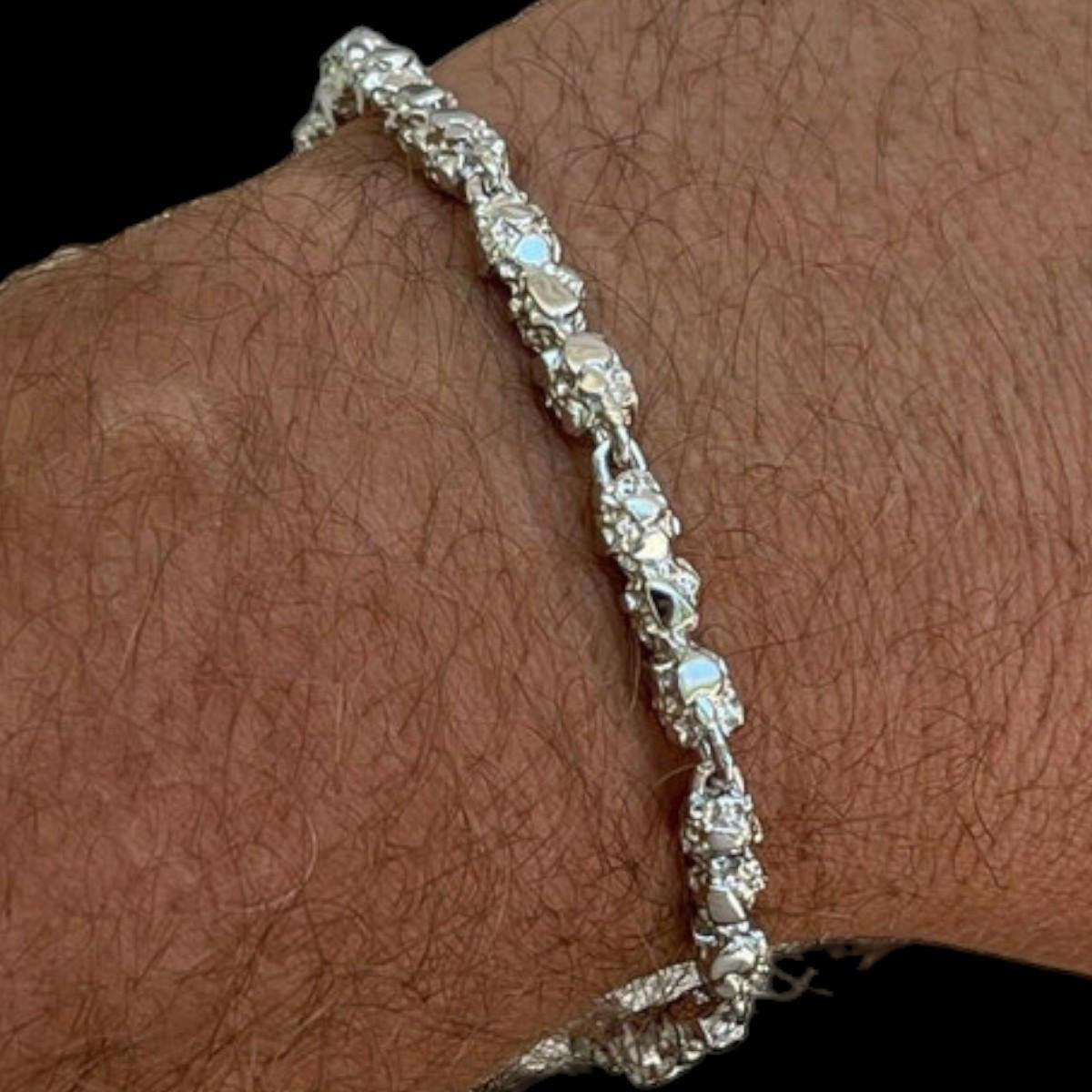 HarlemBling Custom Nugget Chain Bracelet - 925 Sterling Silver - 7"-8.5" - 5mm