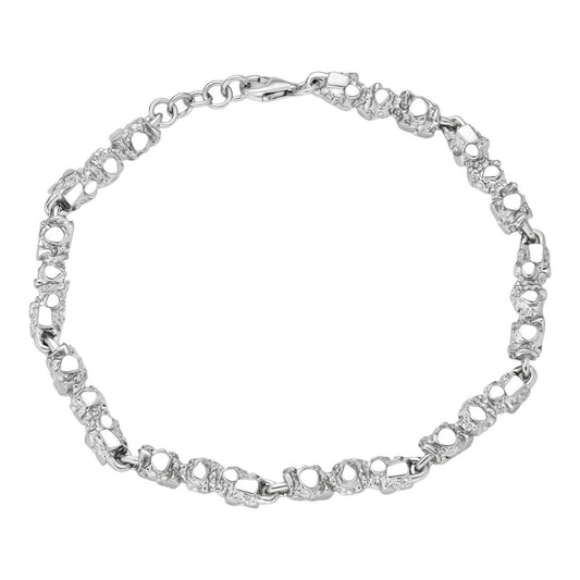 HarlemBling Custom Nugget Chain Bracelet - 925 Sterling Silver - 7"-8.5" - 5mm