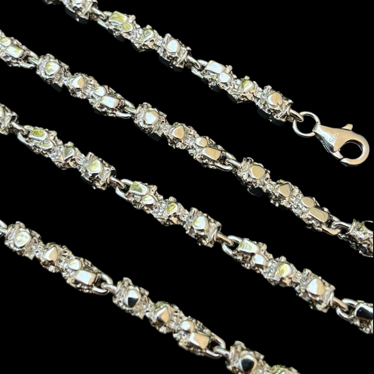 HarlemBling Custom Nugget Chain Necklace - 925 Sterling Silver - 18"-30" - 5mm