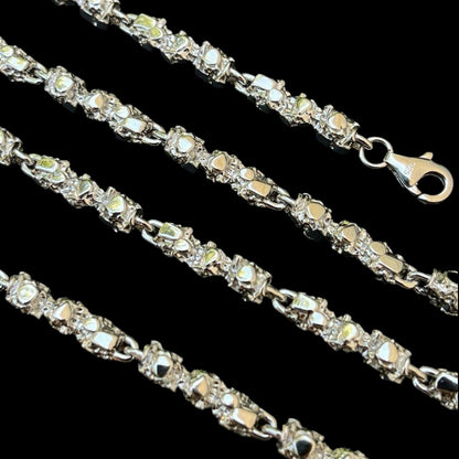 HarlemBling Custom Nugget Chain Necklace - 925 Sterling Silver - 18"-30" - 5mm