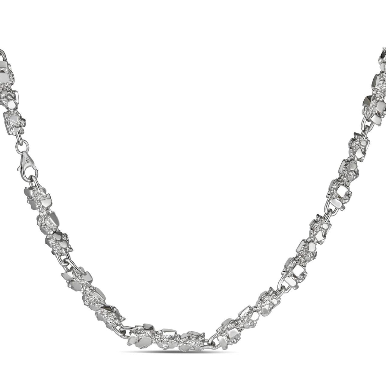 HarlemBling Custom Nugget Chain Necklace - 925 Sterling Silver - 18"-30" - 8mm