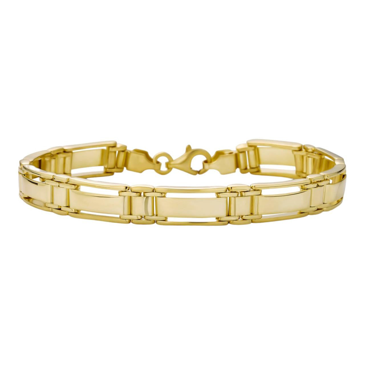 HarlemBling Custom Panther Link Bracelet - 14k Gold Vermeil 925 Silver - 8.5" - 8mm
