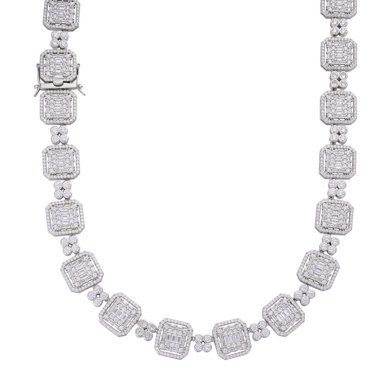 HarlemBling Custom Rapper Chain Necklace Iced Out CZ Stones - 925 Silver - 16mm - 18"-30"