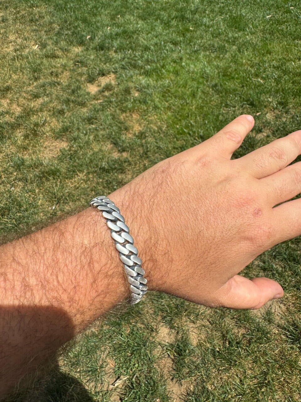 HarlemBling Custom Skull Lock Miami Cuban Link Bracelet 12mm Real 925 Silver Oxidized Finish