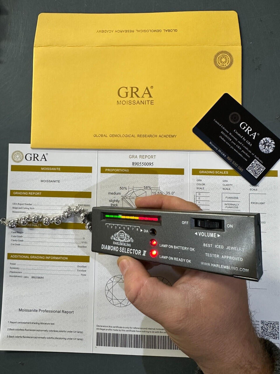 HarlemBling Custom Solid 925 Sterling Silver Skull Death Link Chain Bracelet W. Moissanite