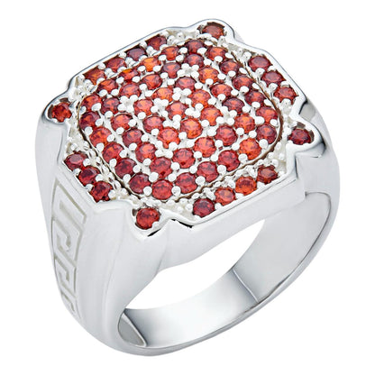 HarlemBling Da Bronx Ring - 925 Silver - Red CZ Stones