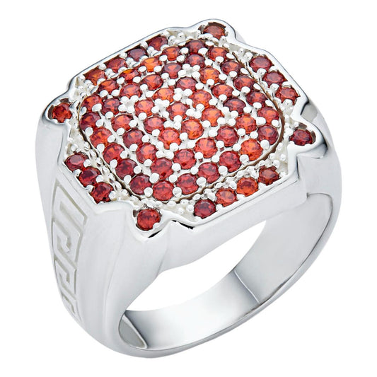 HarlemBling Da Bronx Ring - 925 Silver - Red CZ Stones