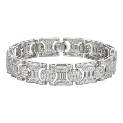 HarlemBling Daniels & Sons Bracelet Iced Out CZ Stones - 925 Silver - 13.5mm - 7"-8.5"