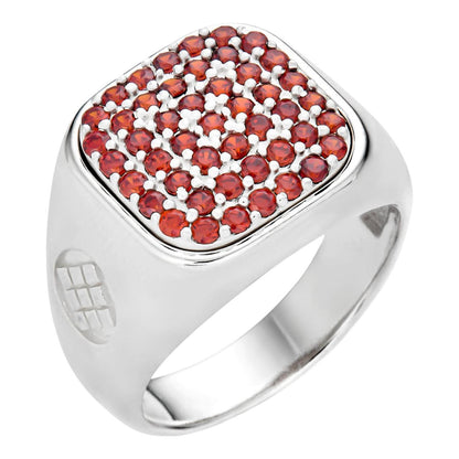 HarlemBling Deep South Ring - 925 Silver - Red CZ Stones