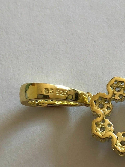 HarlemBling Diamond Ankh Cross Tennis Pendant Real 14k Gold Over Solid 925 Sterling Silver