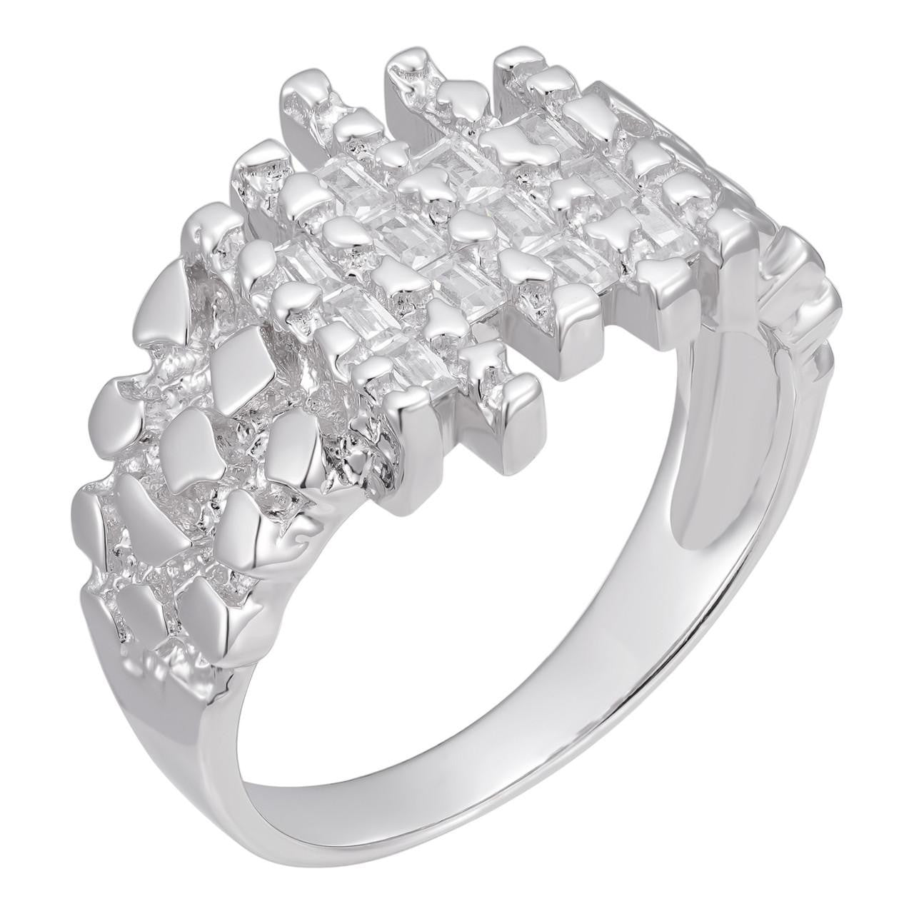 HarlemBling DNA Gold Nugget Ring - 925 Silver - CZ Stones