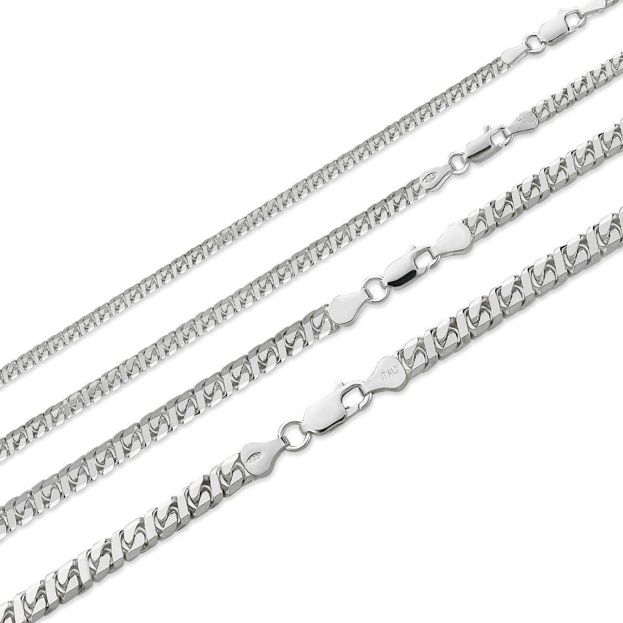 HarlemBling Dollar Link Chain Necklace Or Bracelet - 925 Sterling Silver - 7"-30" - 2.5mm-6mm