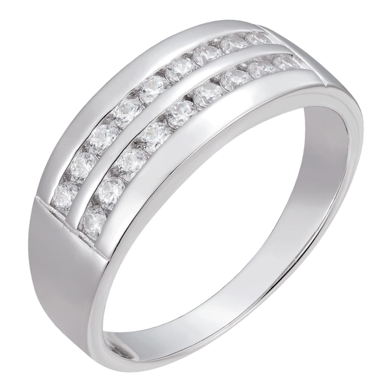 HarlemBling Double Row Eternity Band Ring - 925 Silver - CZ Stones
