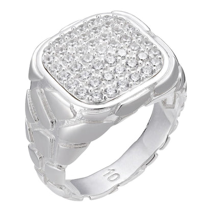 HarlemBling Drake Square Ring - 925 Silver - CZ Stones