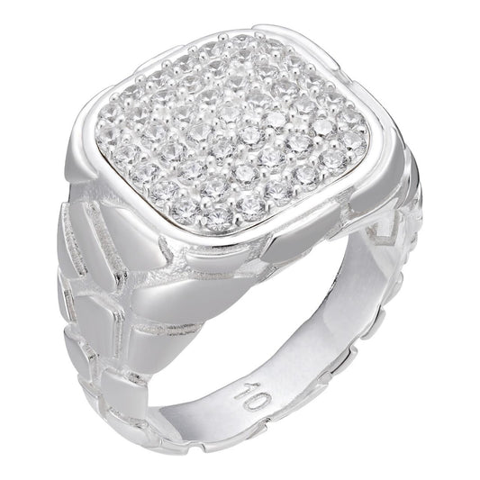 HarlemBling Drake Square Ring - 925 Silver - CZ Stones