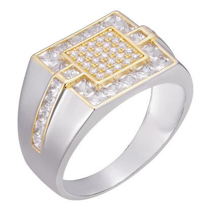 HarlemBling East Side Ring  - 925 Silver & Gold Accent  - CZ Stones