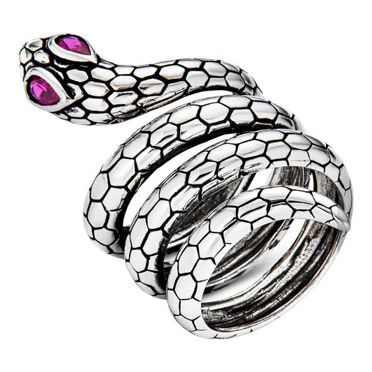 HarlemBling Egyptian Cobra Ring - 925 Silver Oxidized - Plain
