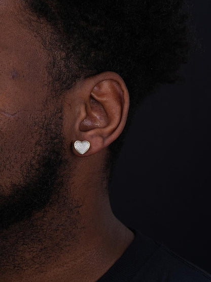 HarlemBling Eternal Love Heart Shaped Earrings - 14k Gold Vermeil 925 Silver - CZ Stones - 12mm