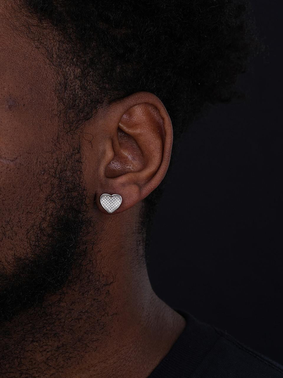 HarlemBling Eternal Love Heart Shaped Earrings - 925 Silver - CZ Stones - 12mm