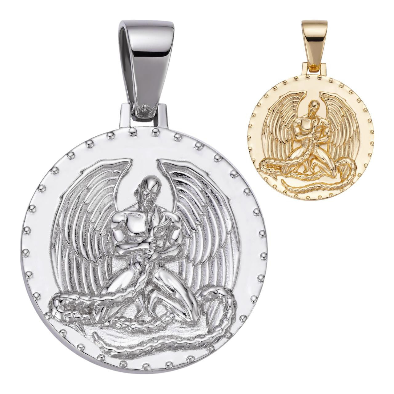 HarlemBling Euphanasia Tupac 2Pac Medallion Hip Hop Pendant - 14k Gold Vermeil Or 925 Silver - Medium 1.75"