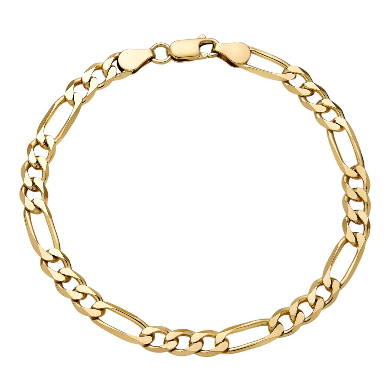 HarlemBling Figaro Link Bracelet - 14k Gold Vermeil 925 Sterling Silver - 6"-9" - 2.5mm-16mm