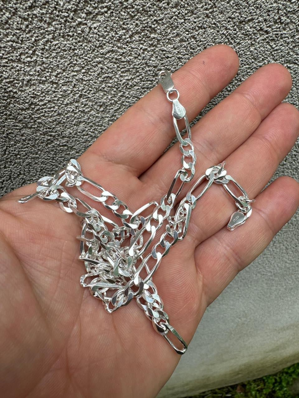 HarlemBling Figaro Link Chain Necklace Or Bracelet - 925 Sterling Silver - 6"-30" - 2.5mm-15mm