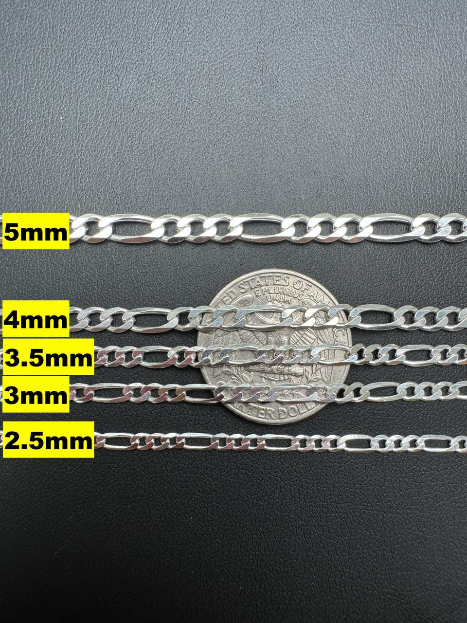 HarlemBling Figaro Link Chain Necklace Or Bracelet - 925 Sterling Silver - 6"-30" - 2.5mm-15mm