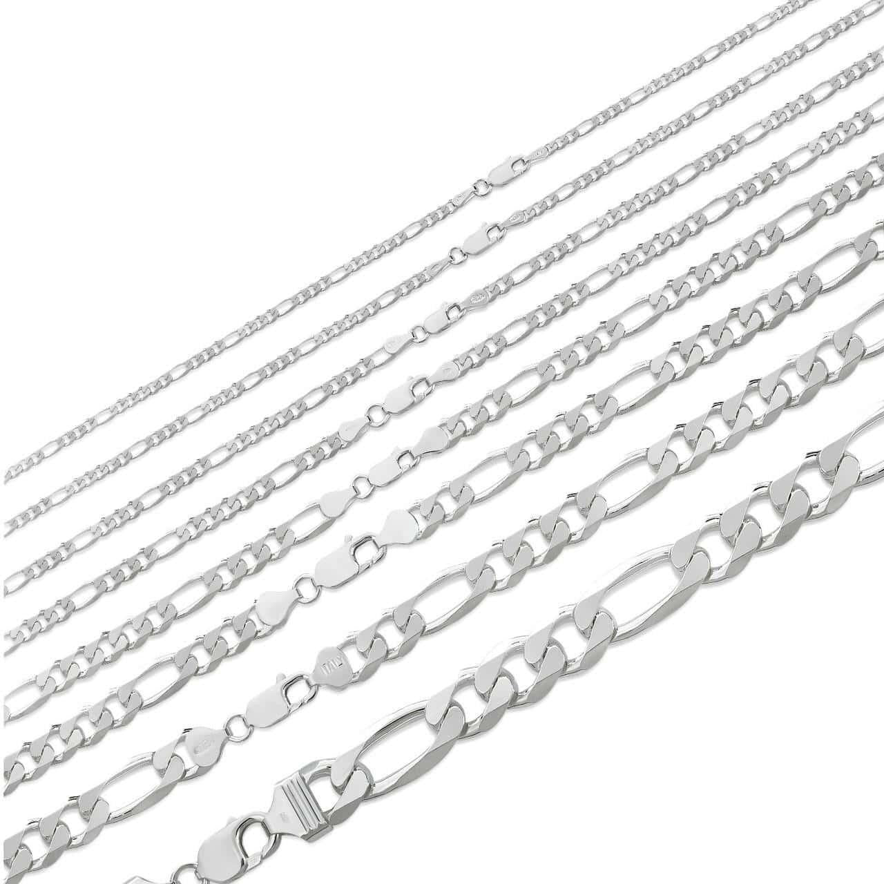 HarlemBling Figaro Link Chain Necklace Or Bracelet - 925 Sterling Silver - 6"-30" - 2.5mm-15mm
