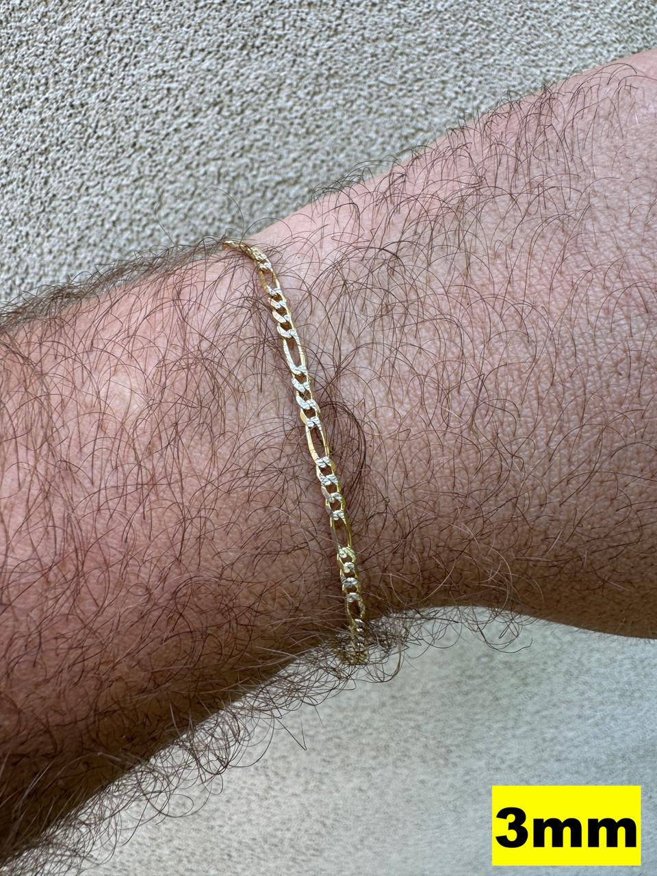 HarlemBling Figaro Link Chain Necklace Or Bracelet - Diamond Cut 14k Gold Vermeil 925 Sterling Silver - 6"-30" - 2.5mm-10mm