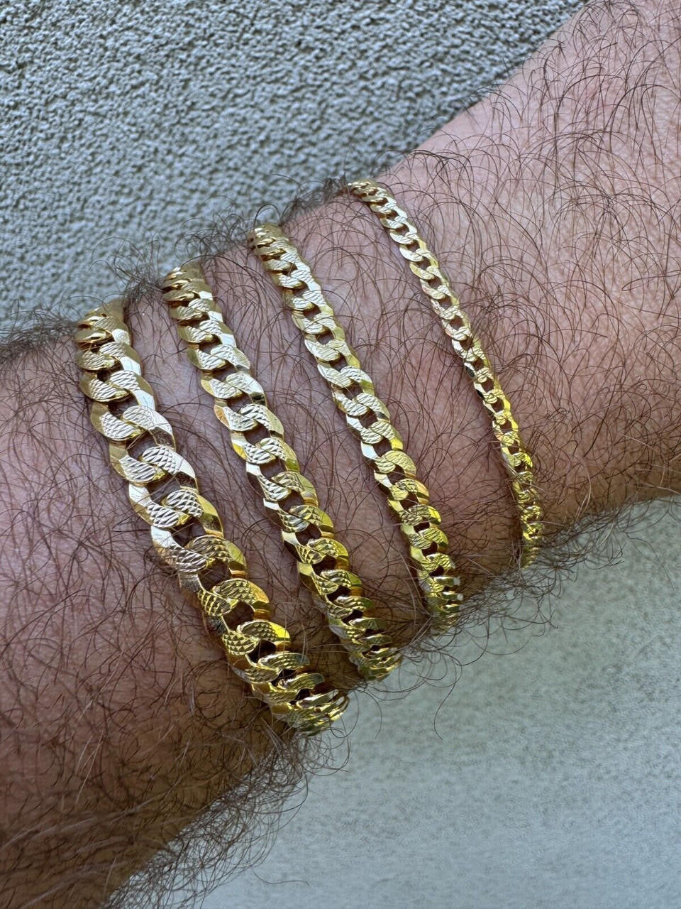 Flat Curb Bracelet - Diamond Cut 14k Gold Vermeil 925 Sterling