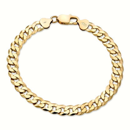 HarlemBling Flat Curb Cuban Bracelet - 14k Gold Vermeil 925 Sterling Silver - 6"-9" - 3mm-10.5mm