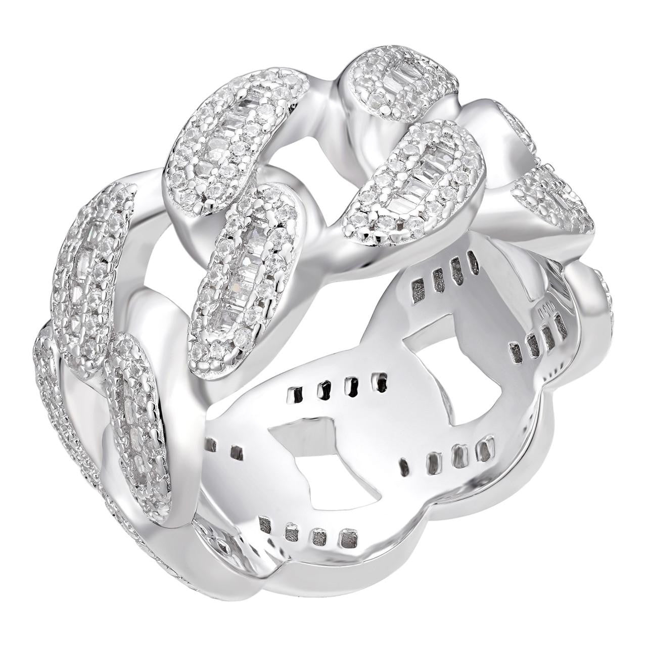 HarlemBling Florida Cuban Ring - 925 Silver - Baguette CZ Stones