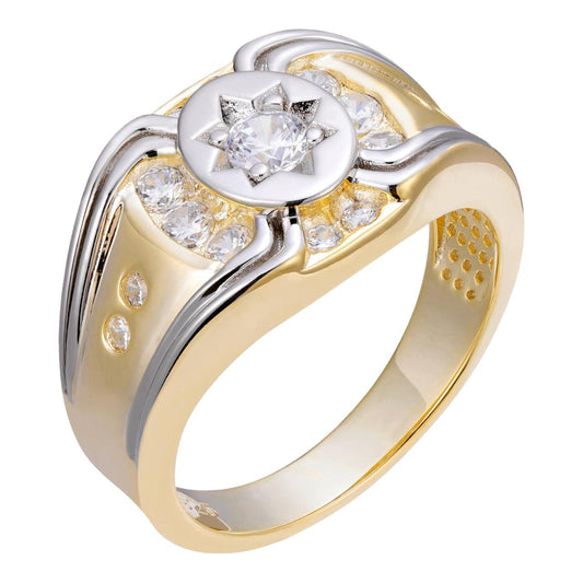 HarlemBling Forever Infinity Star - 14k Gold Vermeil 925 Silver Two Tone - CZ Stones