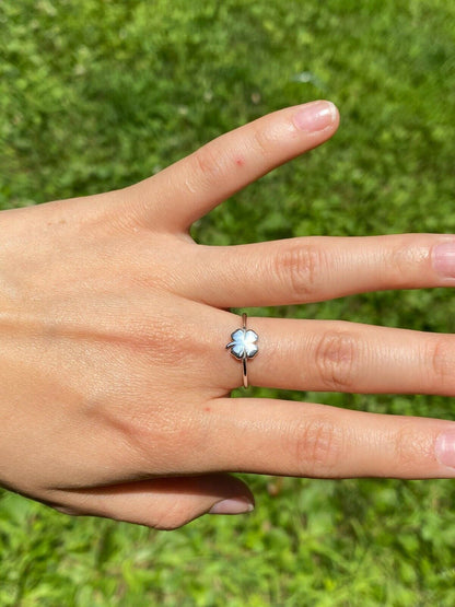 HarlemBling Four Leaf Clover Ring Sizes 5-10 925 Sterling Silver Or Yellow Rose Gold Finish