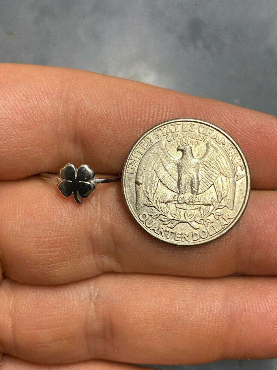 HarlemBling Four Leaf Clover Ring Sizes 5-10 925 Sterling Silver Or Yellow Rose Gold Finish