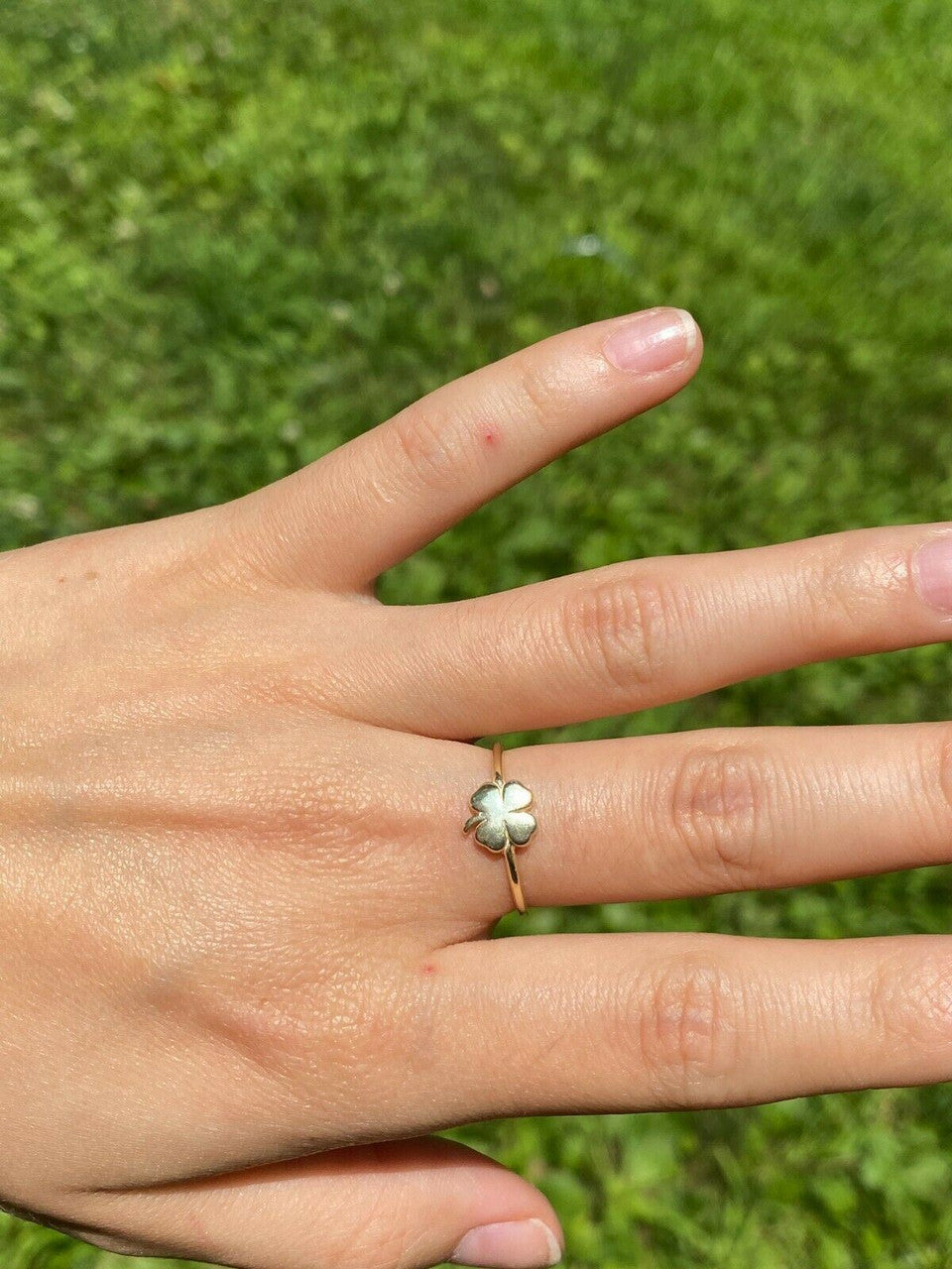 HarlemBling Four Leaf Clover Ring Sizes 5-10 925 Sterling Silver Or Yellow Rose Gold Finish