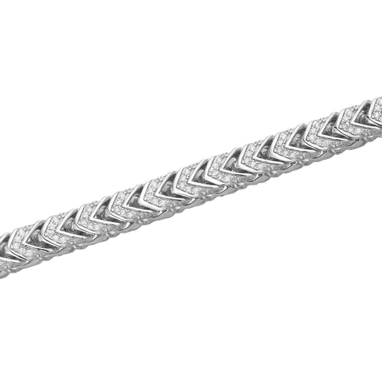 HarlemBling Franco Chain Iced Out CZ Stones - 925 Silver - 6mm - 16-30"