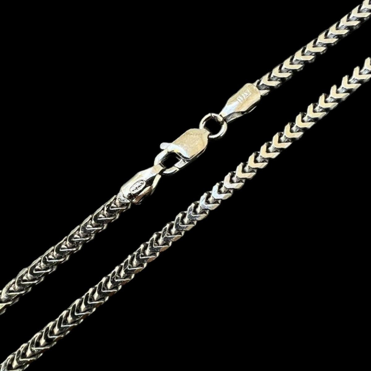HarlemBling Franco Chain Necklace - Black Rhodium Over 925 Sterling Silver - 16"-30" - 2.5mm