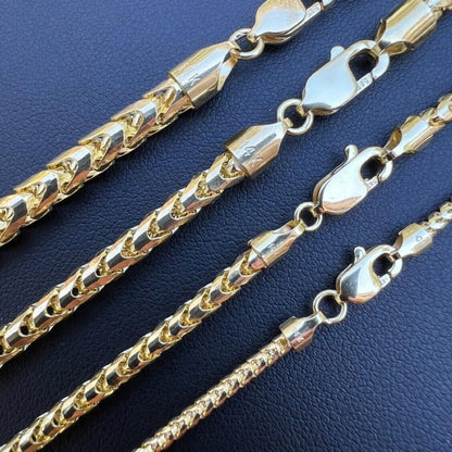HarlemBling Franco Chain Necklace Or Bracelet - 14k Yellow Gold - 8"-30" - 2mm-5mm