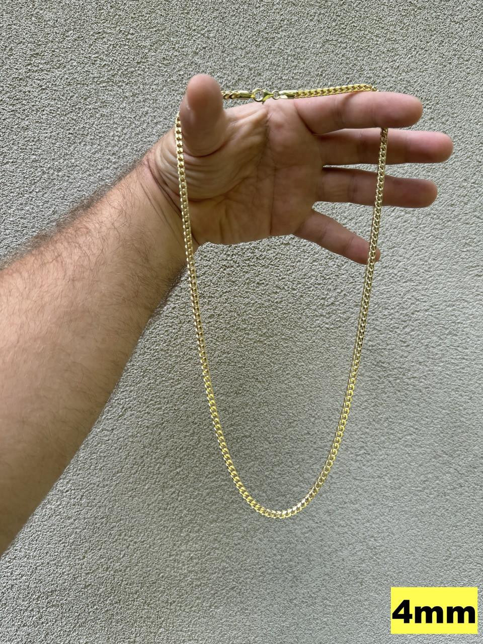 HarlemBling Franco Link Chain Necklace - 14k Gold Vermeil 925 Sterling Silver - 16"-30" - 2mm-5mm