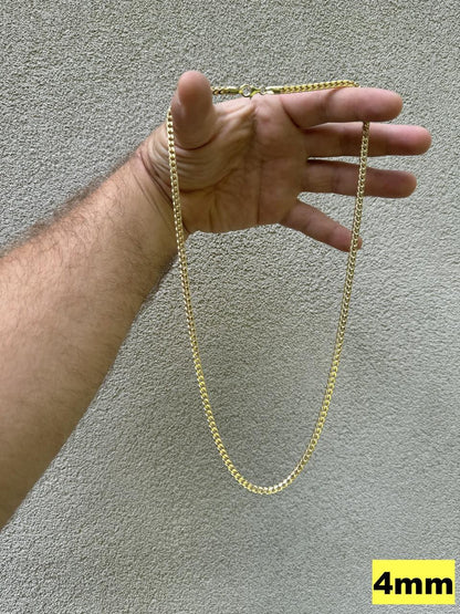 HarlemBling Franco Link Chain Necklace - 14k Gold Vermeil 925 Sterling Silver - 16"-30" - 2mm-5mm