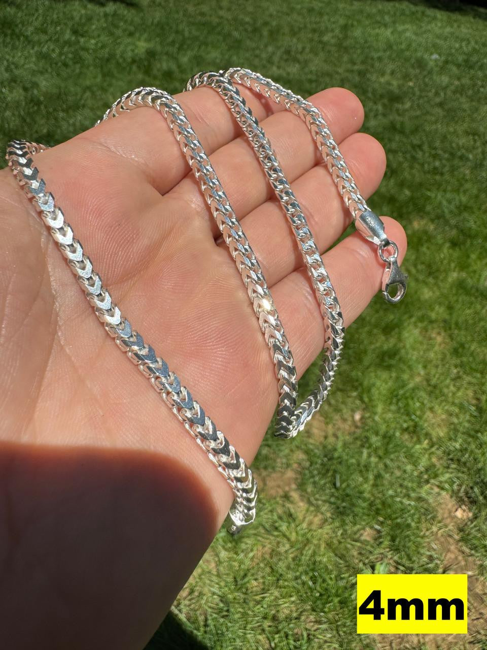 HarlemBling Franco Link Chain Necklace - 925 Sterling Silver - 16"-30" - 2mm-5mm