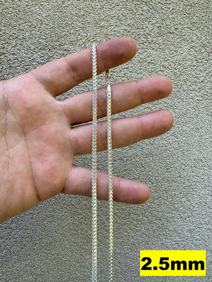 HarlemBling Franco Link Chain Necklace - 925 Sterling Silver - 16"-30" - 2mm-5mm