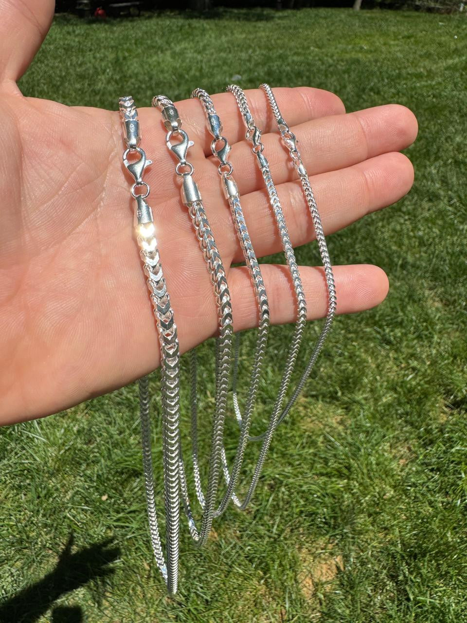 HarlemBling Franco Link Chain Necklace - 925 Sterling Silver - 16"-30" - 2mm-5mm