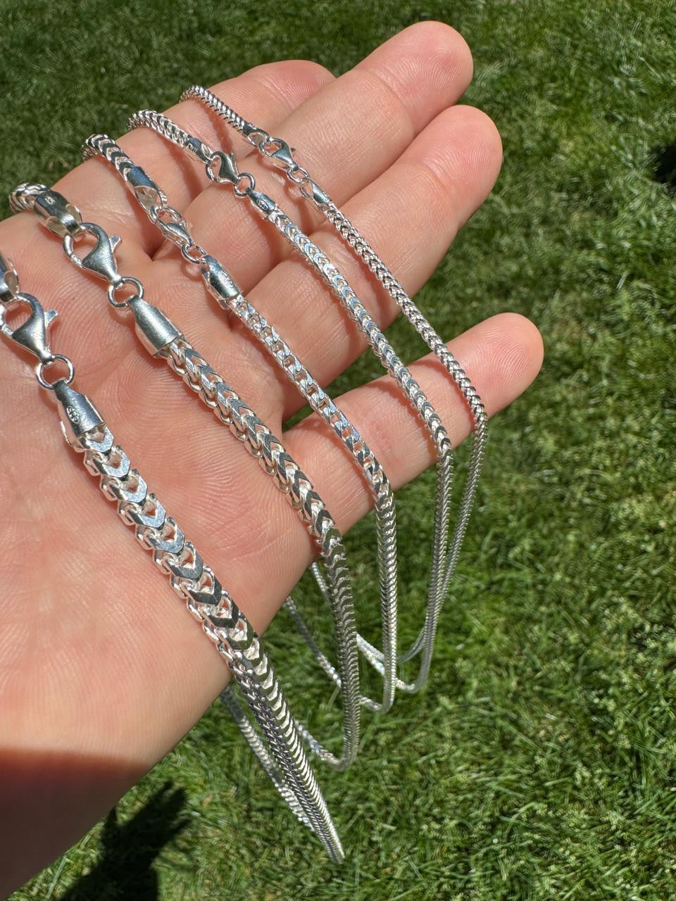 HarlemBling Franco Link Chain Necklace - 925 Sterling Silver - 16"-30" - 2mm-5mm