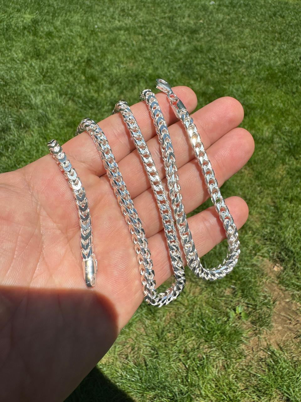 HarlemBling Franco Link Chain Necklace - 925 Sterling Silver - 16"-30" - 2mm-5mm