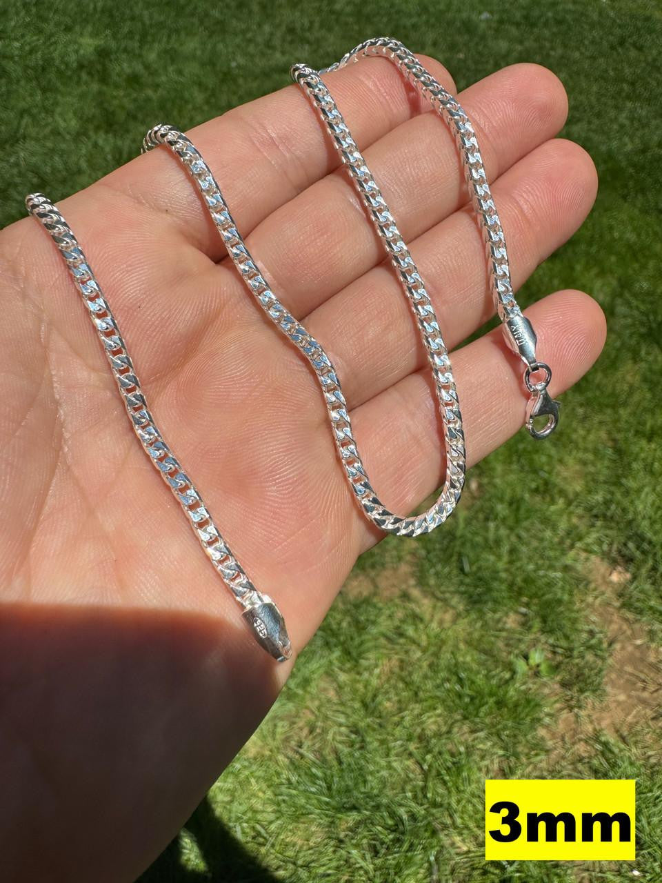 HarlemBling Franco Link Chain Necklace - 925 Sterling Silver - 16"-30" - 2mm-5mm